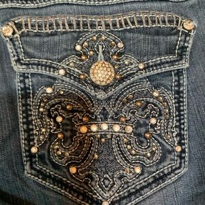 L A Idol jeans size 19 with bling